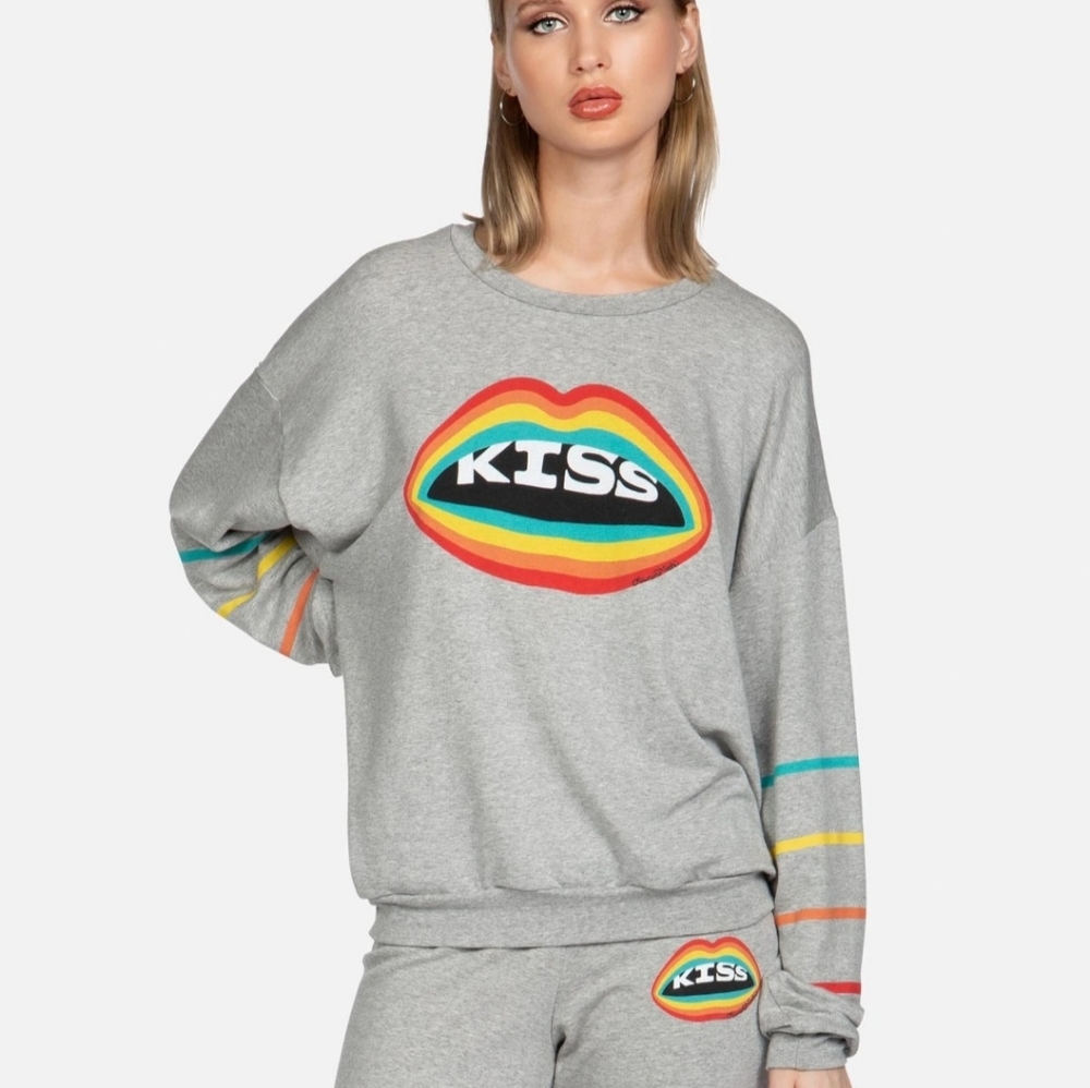 Lauren Moshi Babbs Rainbow Kiss sweatshirt